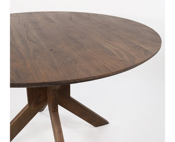 Eettafel Gemini rond Acacia 130 cm - Marron Brown