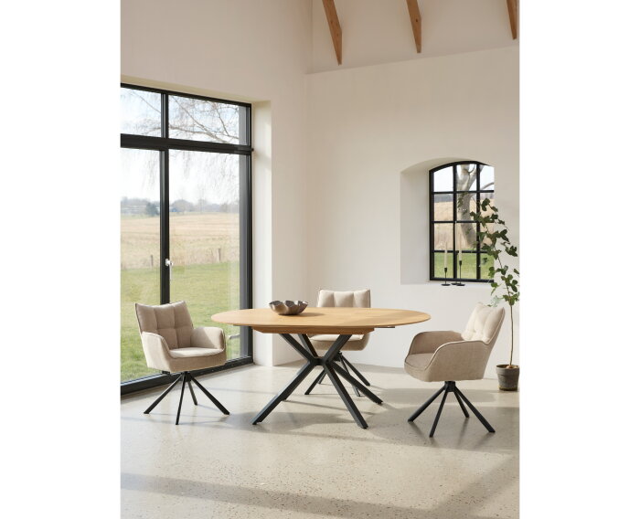 Eettafel Cesura uitschuifbaar eikenhout Ø120-160 cm