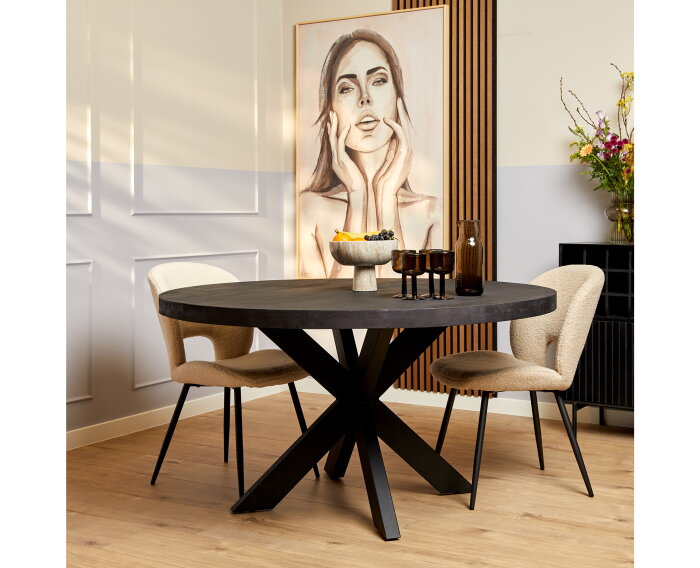 Eetkamertafel Denver Black | Rond | 120 cm