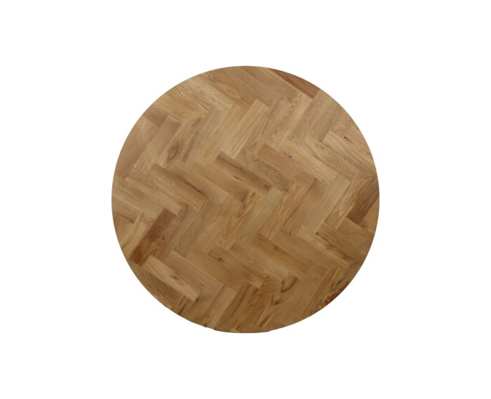 Tafeltop Fishbone Rond- 150x150x4 - Naturel - Eiken