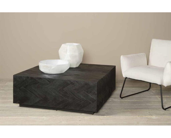 Salontafel Ziano Visgraat 80x80 cm - zwart | Tower living