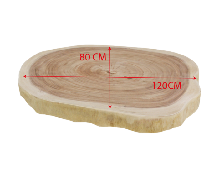 Ovaal tafelblad - 120x80x8 - Naturel - Munggur