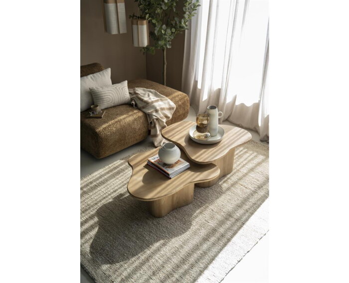 Salontafel Fall organisch set van 2 mangohout - Natuurlijk | BY-BOO
