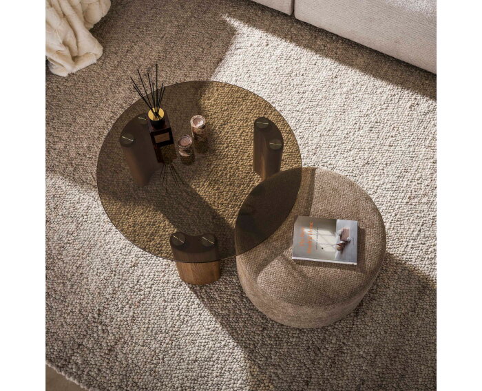Salontafel Tinto pouf set/2 - Brons glas