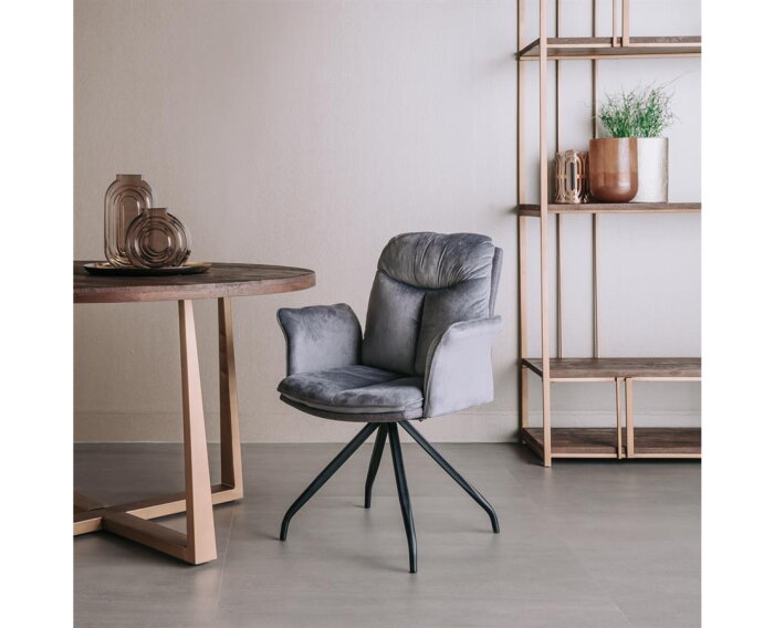 Rota Armstoel - fabric Lush Grey (draaibaar)