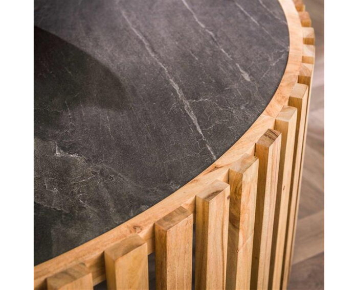 Salontafel Ø120 slate round - Leisteen