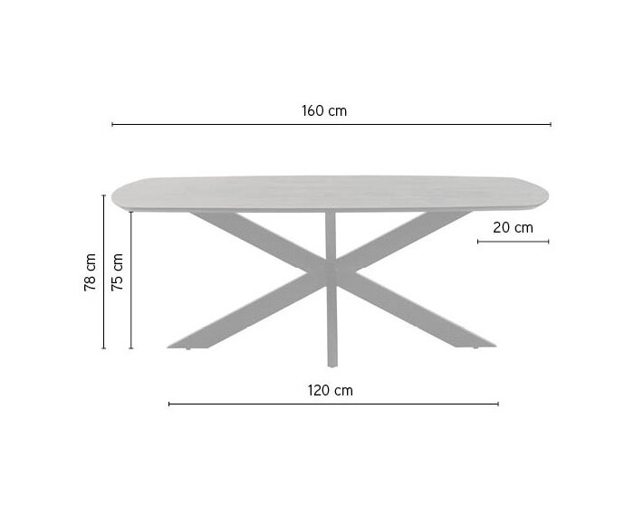 Eettafel Akagi 160 cm Deens ovaal mangohout - Naturel