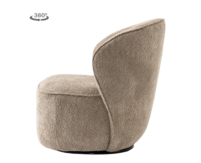 Belvi Fauteuil - fabric AJ3019-11 Beige (draaibaar)