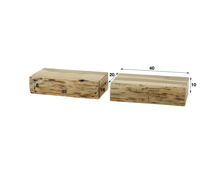 Nachtkastje Tree zwevend set van 2 acacia Large