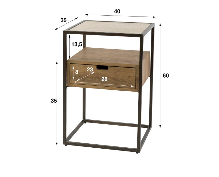 Nachtkastje Cassetto 1L - Keramiek travertin