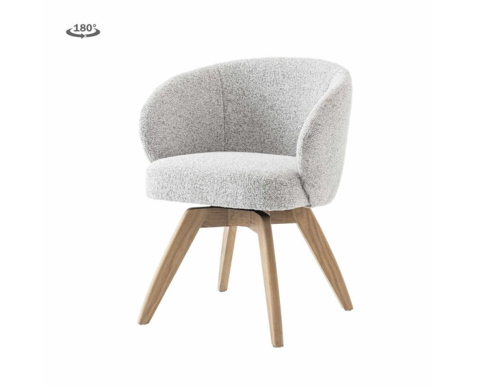 Brescia Armstoel - fabric Puente 09 light grey (draaibaar)