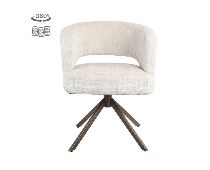 Tower Living Mura eetkamerstoel draaibaar - Cremona 02 sand - Anodic brown