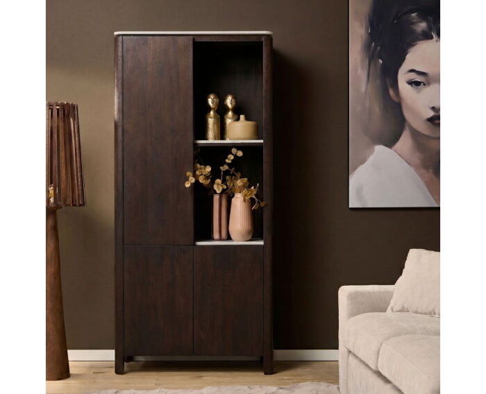 Vakkenkast Dallas Bruin Mangohout 90 cm