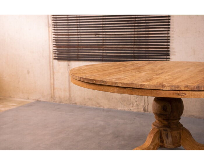 Ronde Eettafel Teakhout met Bolpoot "Bali"-Ø100 cm