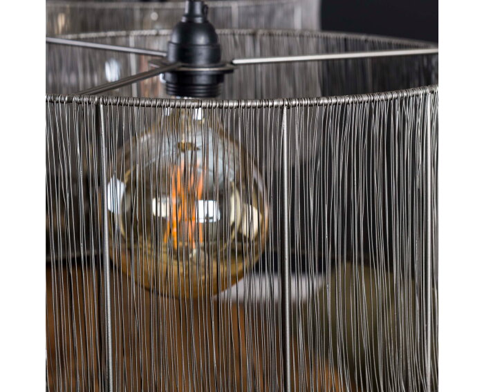 Hanglamp Stringshade 2 lampen - Zwart nikkel