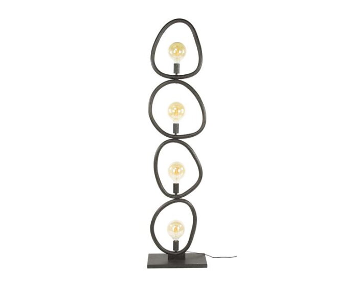 Vloerlamp 4L organic steel - Artic zwart
