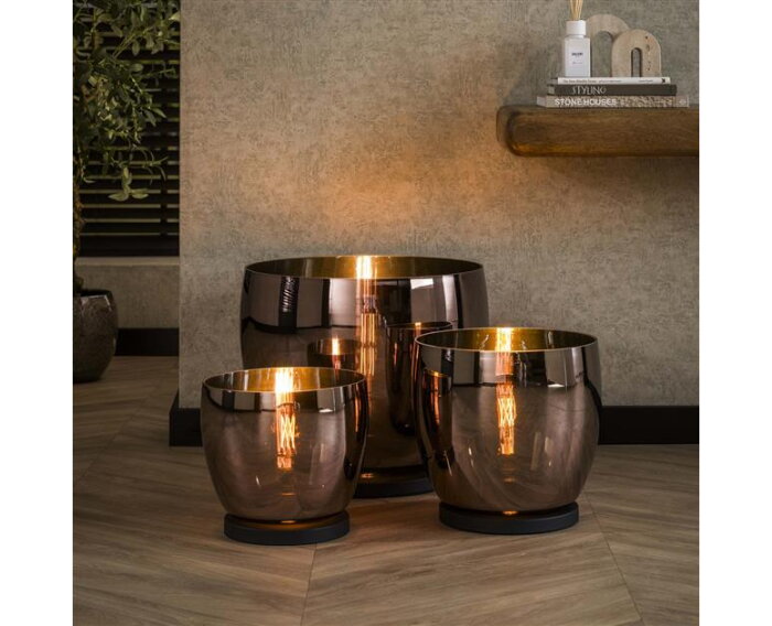 Vloerlamp UP L - Copper color glas
