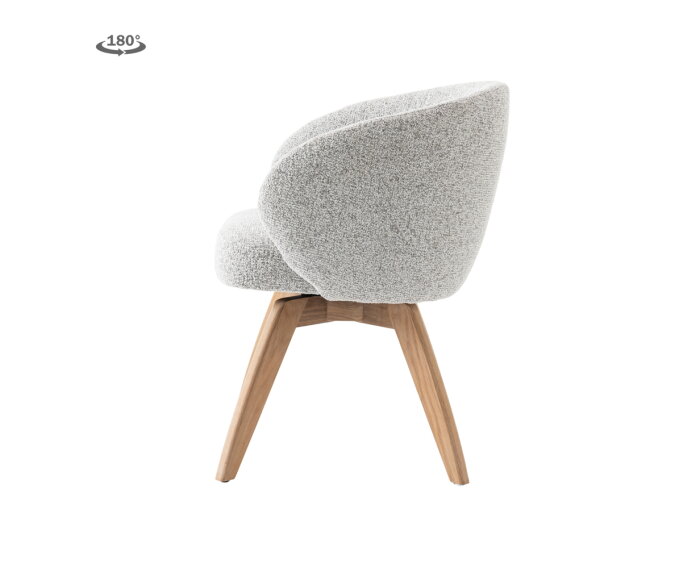 Brescia Armstoel - fabric Puente 09 light grey (draaibaar)
