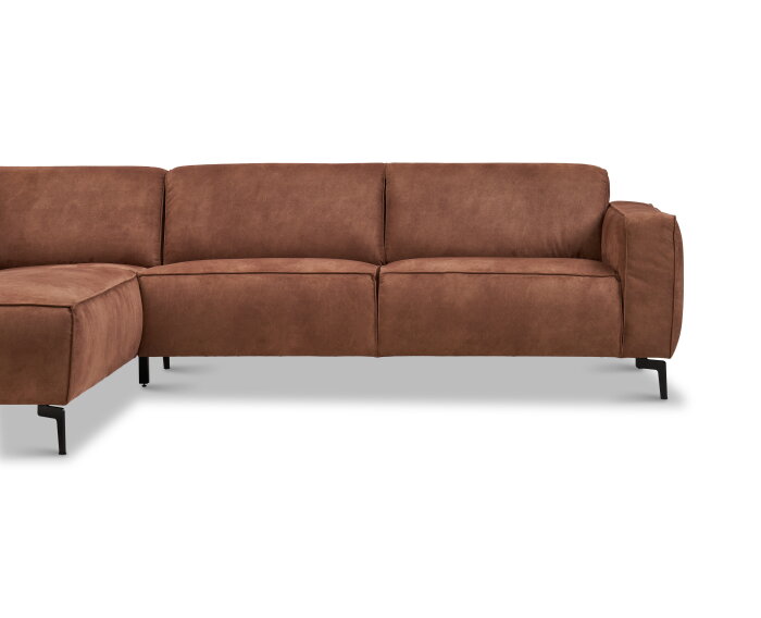 Hoekbank Varello Cognac- Tauro 13 &ndash; Ottomane links &ndash; 270x209 cm