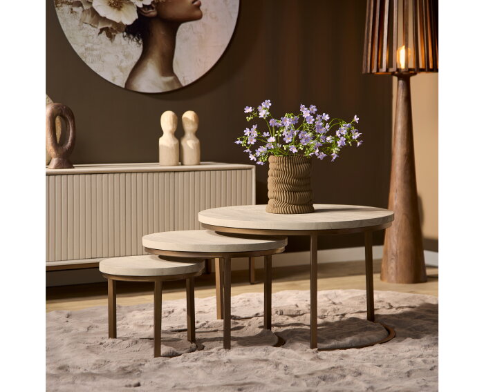 Salontafel Madison Sand | 70 cm | set van 3