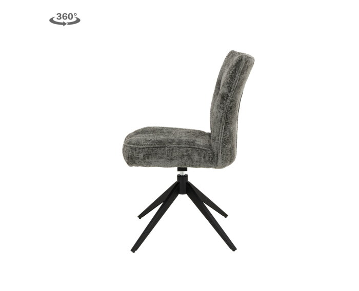 Bardi Stoel - fabric Haga 16 charcoal (draaibaar)