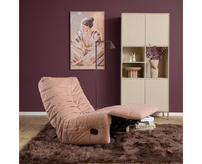 Relaxfauteuil Zen - Draaibaar & Verstelbaar - Aragon stof - Pink - 78&times;97&times;90 cm - Starfurn