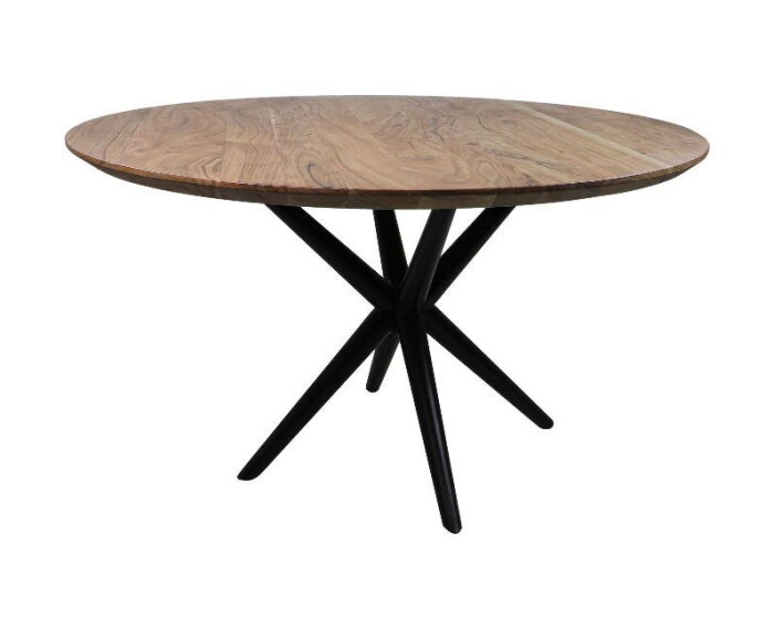 Ronde tafel Zurich - ø120x76 - Naturel/zwart - Acacia/metaal