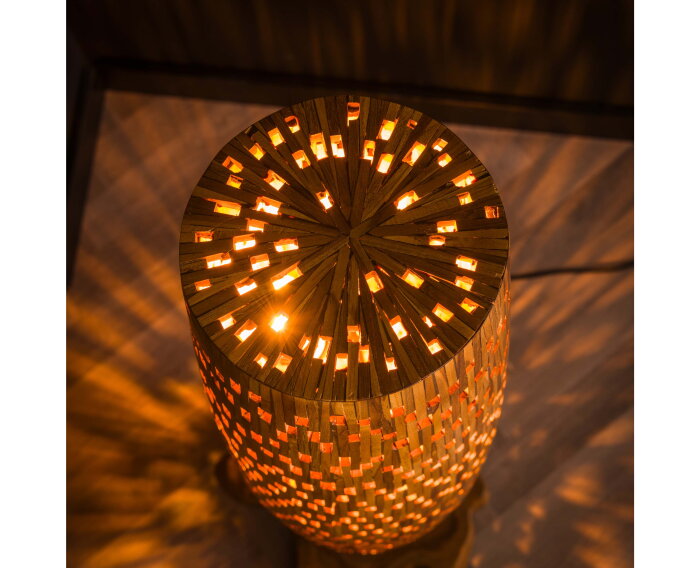 Vloerlamp S bars - Massief gerecycled teakhout