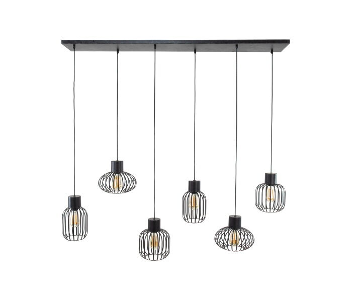 Hanglamp 3+3 mix metal - Charcoal