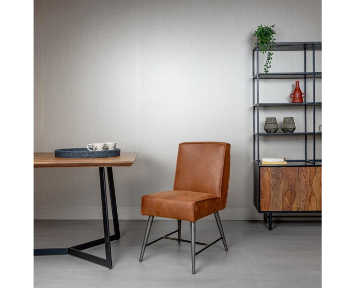 Belmonte Eetkamerstoel - fabric Cherokee 8 cognac
