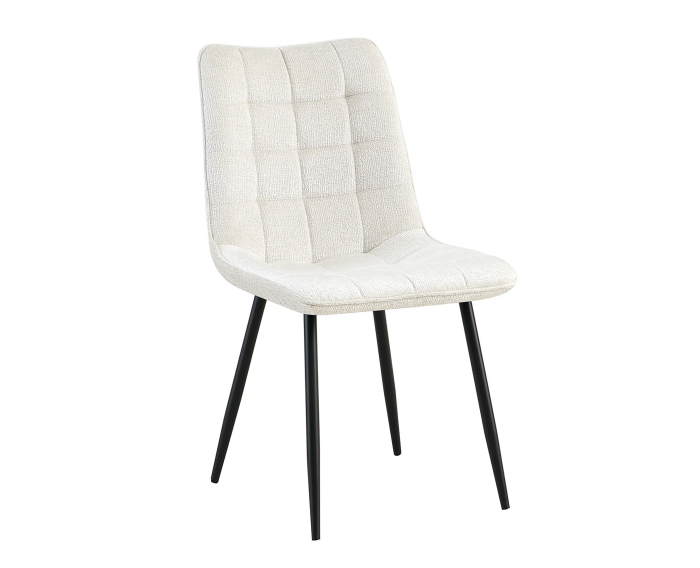 Combideal Eetkamerset: Ronde eettafel Nola eiken naturel 120 cm met 4 Lucille eetkamerstoelen - scandinavisch - Beige