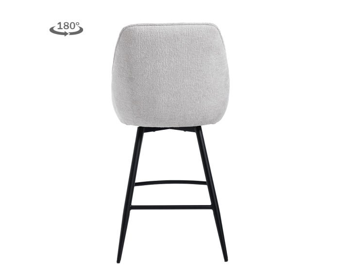 Trino Barstoel - fabric Trenza 04 white (draaibaar)