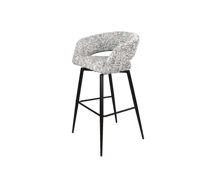 Barstoel Tokyo draaibaar Jupiter zwart - Be Fine lichtgrijs 120 - 65 cm