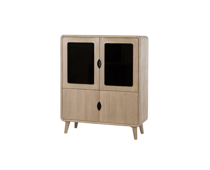 Barkast 100 met 4 deuren, Acacia Weathered Wood - Glostrup Furniture Collection