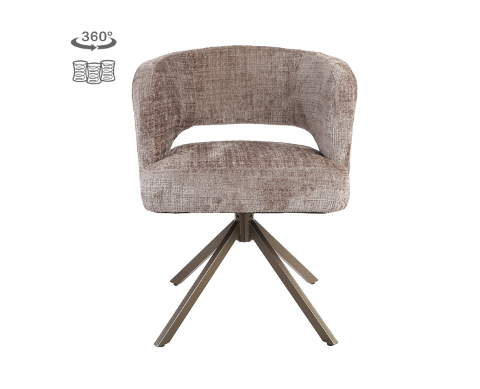 Tower Living Mura eetkamerstoel draaibaar - Cremona 24 clay  - Anodic brown
