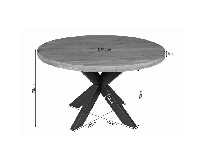 Eetkamertafel Denver | Rond | Mangohout | 140 cm