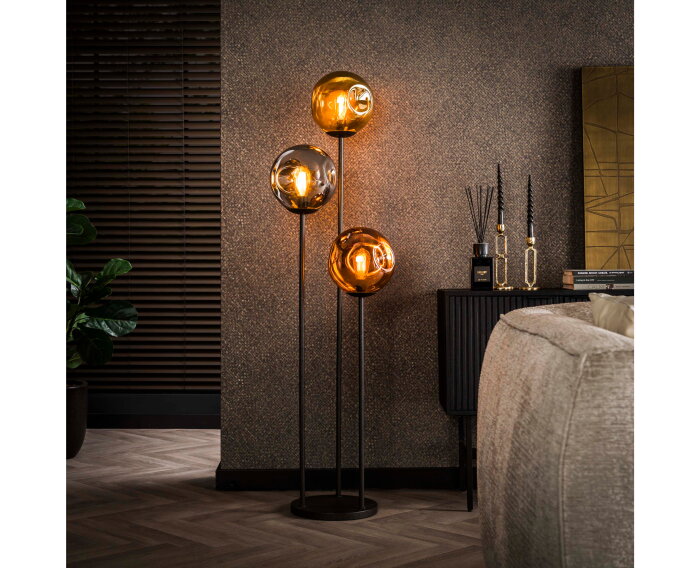 Vloerlamp 3x &Oslash;25 stellar - Artic zwart