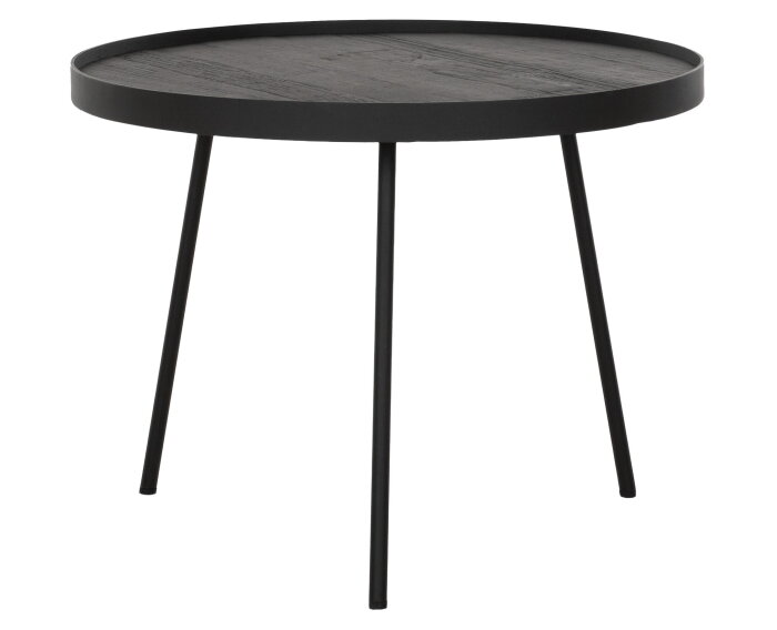 Coffee table Saturnus medium BLACK,37x&Oslash;50 cm, recycled teakwood