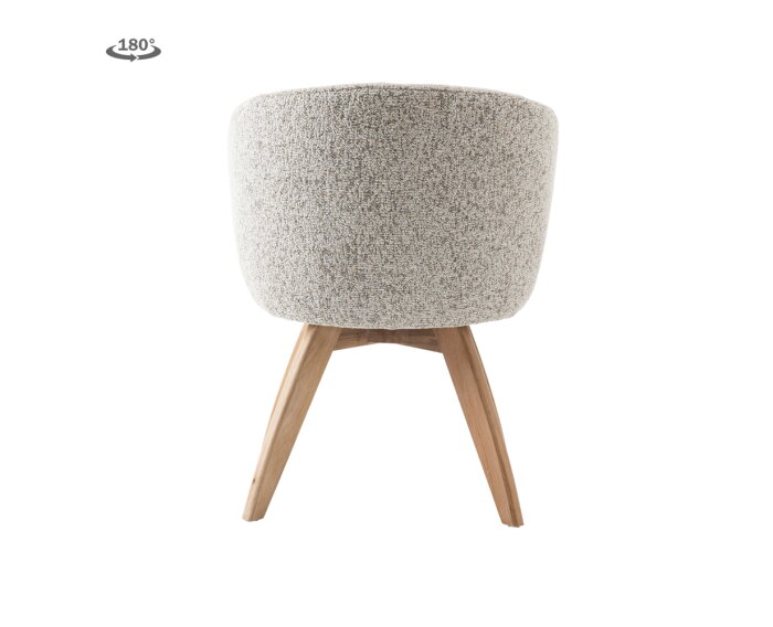 Brescia Armstoel - fabric Puente 06 beige white (draaibaar)