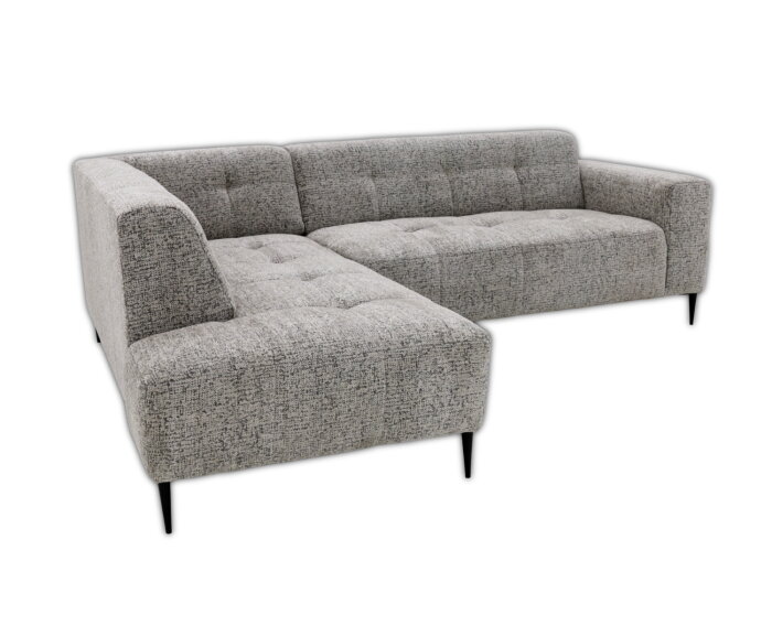Hoekbank Viano Links stof Bella 55 Taupe Grijs gem&ecirc;leerd -  255x200x84 cm - modern
