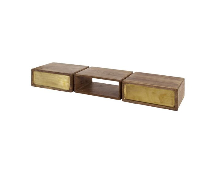 Kaptafel 2L brass - Massief mango zwart