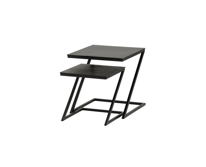 Zorro bijzettafel, set van 2, Black antique