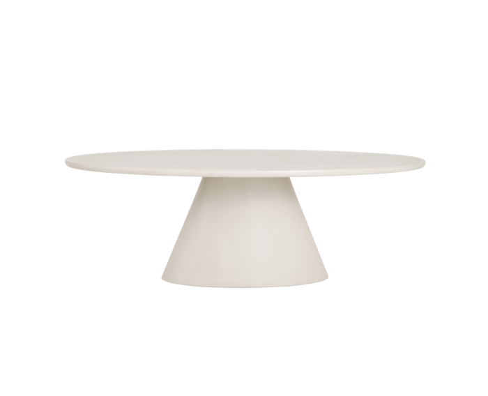Eettafel Mello ovaal Beton 200x110 cm - wit