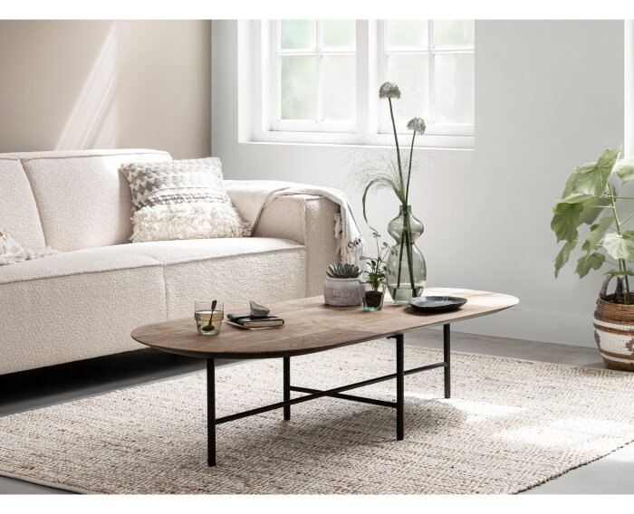 DTP Home Soho salontafel teakhout ovaal - 35x150x60 cm - Naturel