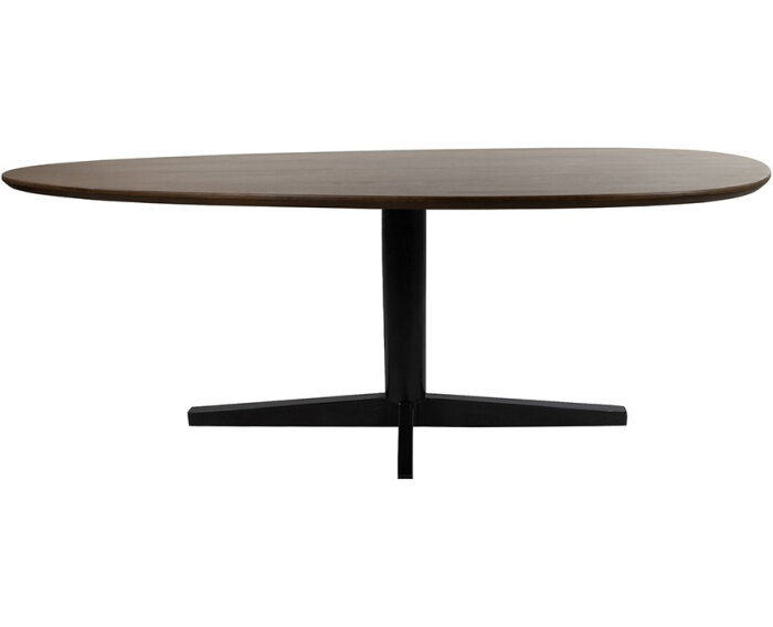 Eetkamertafel 240, organisch, poot Black, Mango Brown Walnut - Taurus Table Collection