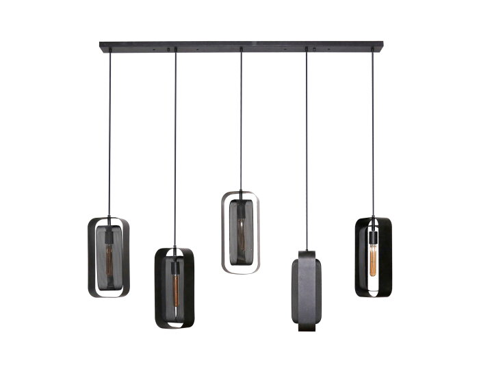 Hanglamp Mesh rotate 5 lampen - Artic zwart