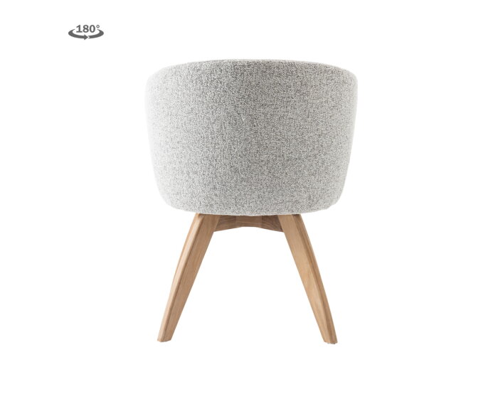 Brescia Armstoel - fabric Puente 09 light grey (draaibaar)