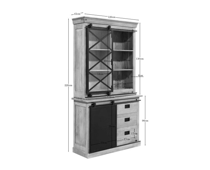 Vitrinekast Fresno  | 120 cm