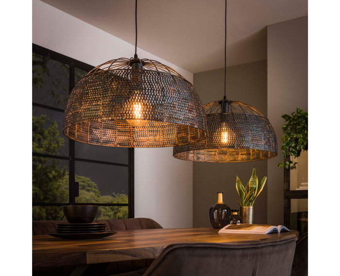Hanglamp Armor &Oslash;60 cm 2 lampen - Zwart bruin