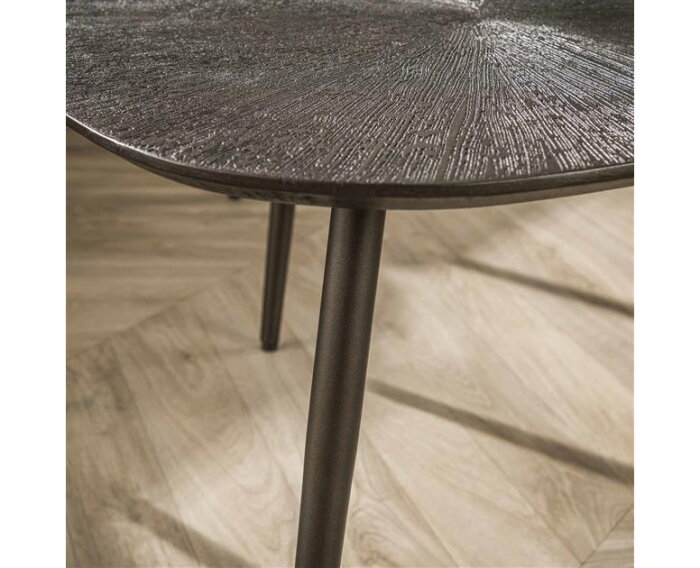 Salontafel set/2 leaf ray metal / Bruin brons - Brons donkerbruin